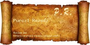 Purczl Rezső névjegykártya